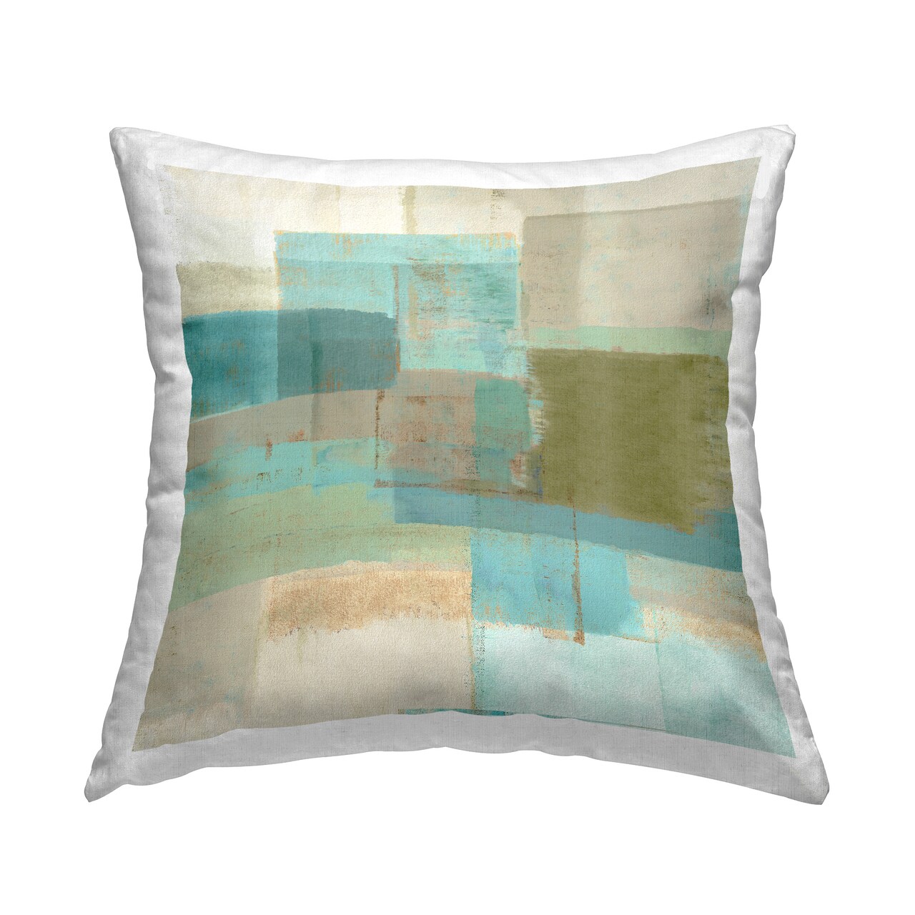Abstract Overlapping Shapes Design by Flora Kouta Throw Pillow